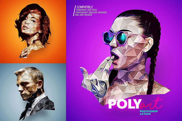 polygon art photoshop action free download